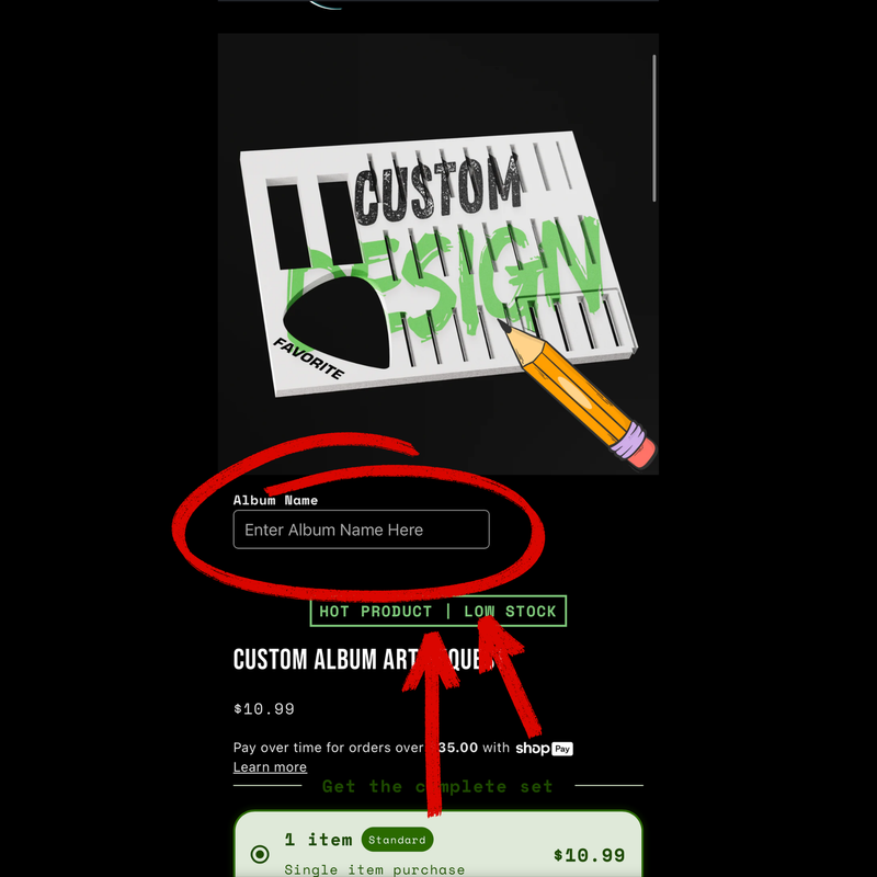 enter your desired album